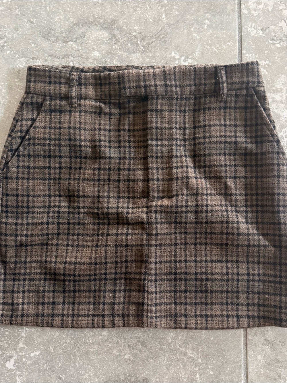 Vici Brown and Black Plaid Mini Skirt